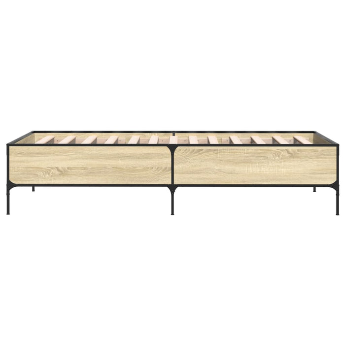 Cadru de pat, stejar sonoma, 90x190 cm, lemn prelucrat și metal WALTI