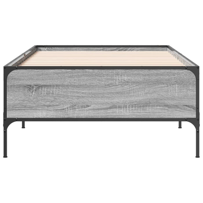 Cadru de pat, gri sonoma, 90x190 cm, lemn prelucrat și metal WALTI