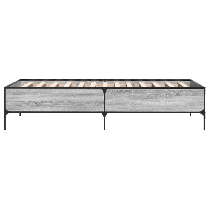 Cadru de pat, gri sonoma, 90x190 cm, lemn prelucrat și metal WALTI
