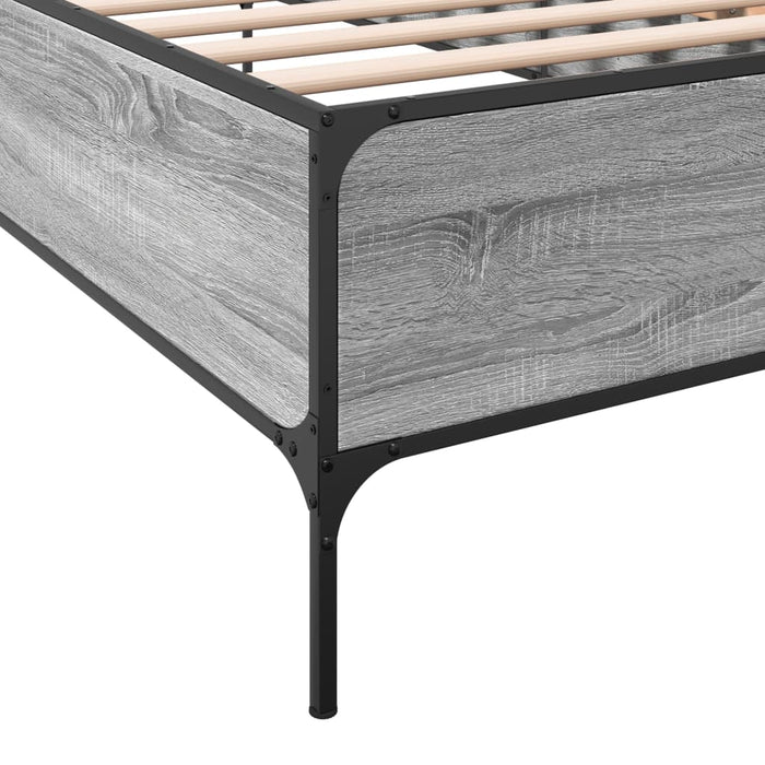 Cadru de pat, gri sonoma, 90x190 cm, lemn prelucrat și metal WALTI
