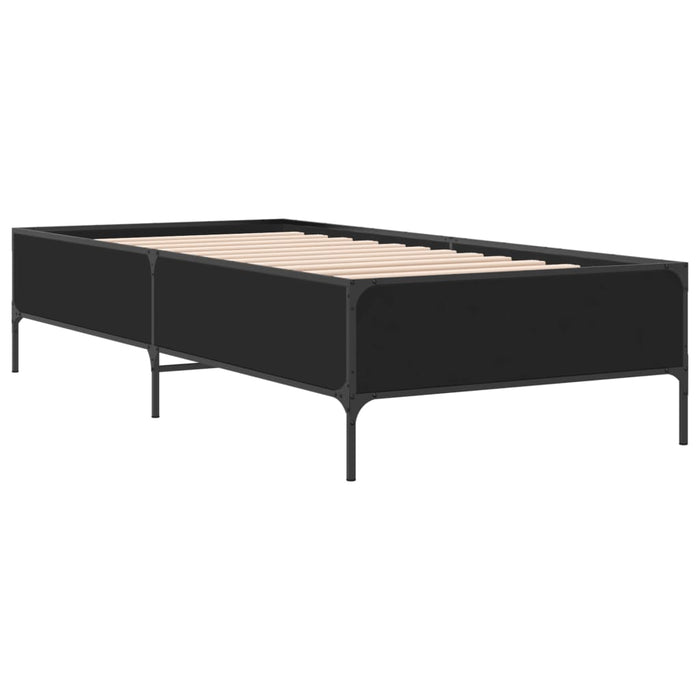 Cadru de pat, negru, 75x190 cm, lemn prelucrat și metal - WALTI WALTI