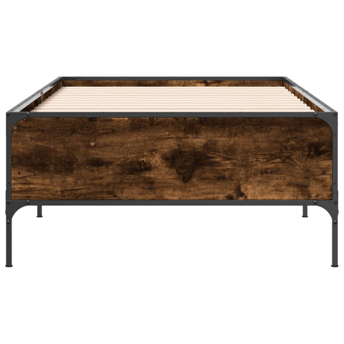 Cadru de pat, stejar fumuriu, 75x190cm, lemn prelucrat și metal WALTI