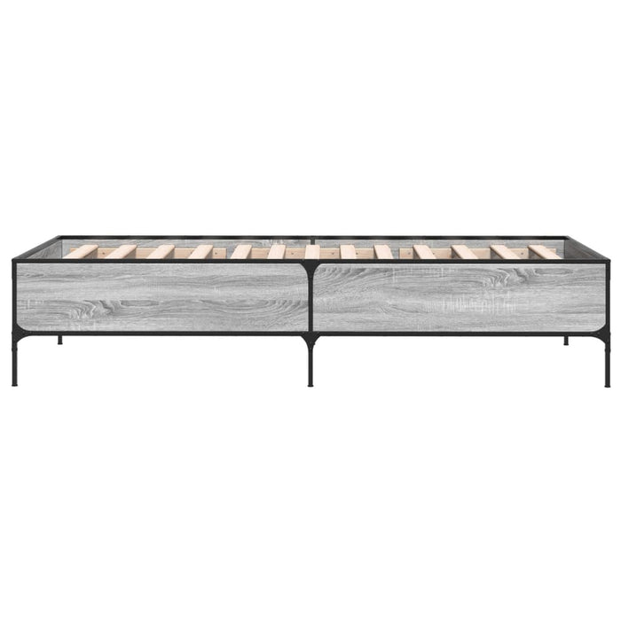 Cadru de pat, gri sonoma, 75x190 cm, lemn prelucrat și metal - WALTI WALTI
