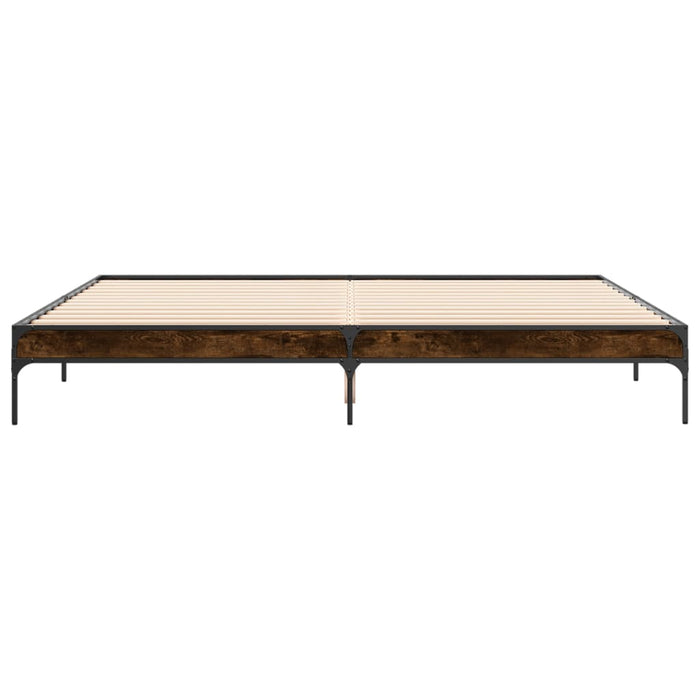 Cadru de pat, stejar fumuriu 200x200 cm lemn prelucrat și metal WALTI