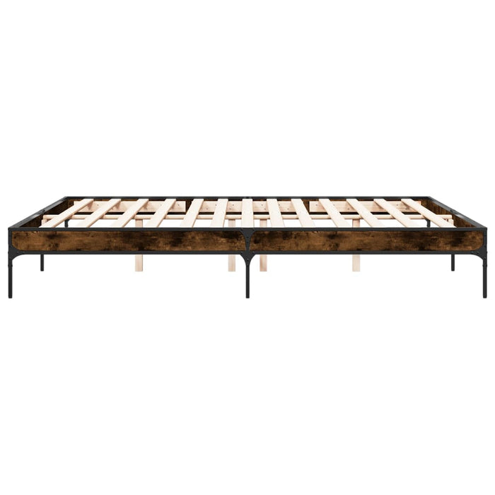 Cadru de pat, stejar fumuriu 200x200 cm lemn prelucrat și metal WALTI