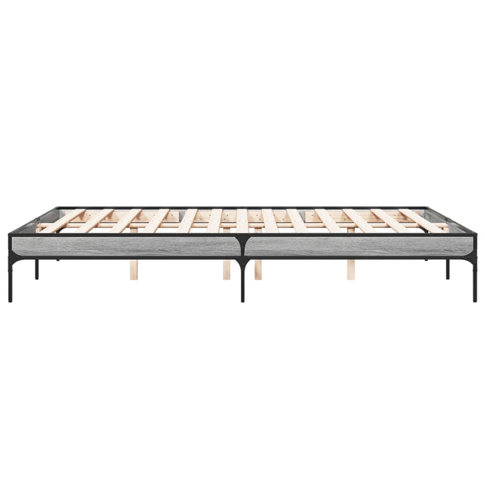 Cadru de pat, gri sonoma, 160x200 cm, lemn prelucrat și metal WALTI