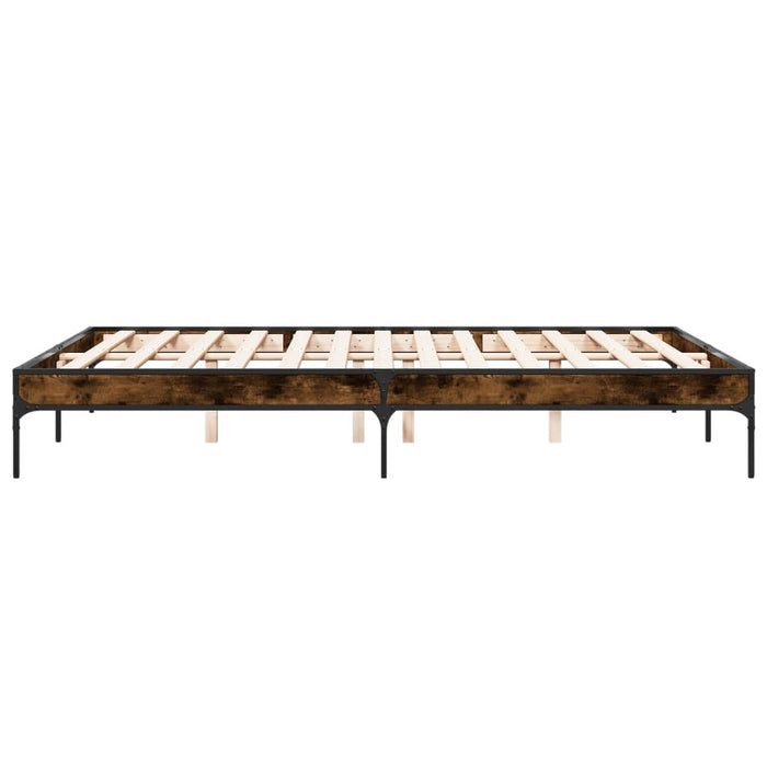 Cadru de pat, stejar fumuriu 150x200 cm lemn prelucrat și metal WALTI