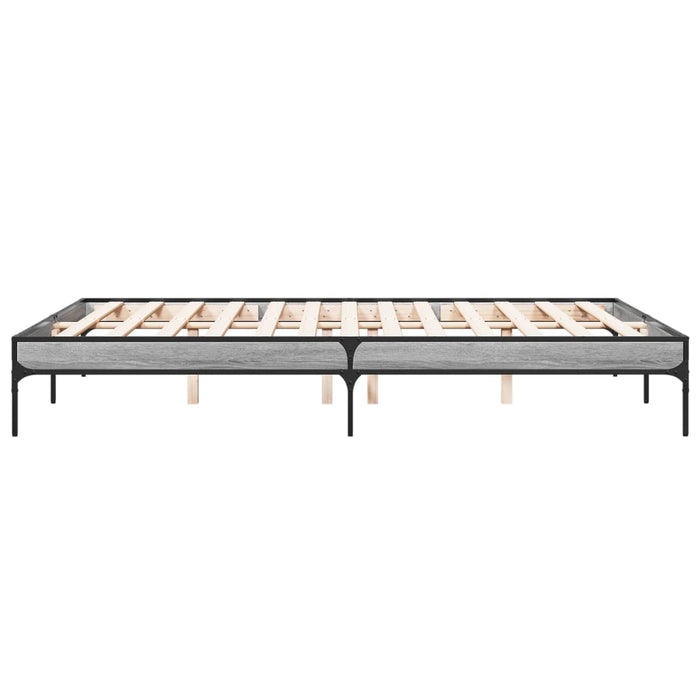 Cadru de pat, gri sonoma, 150x200 cm, lemn prelucrat și metal WALTI