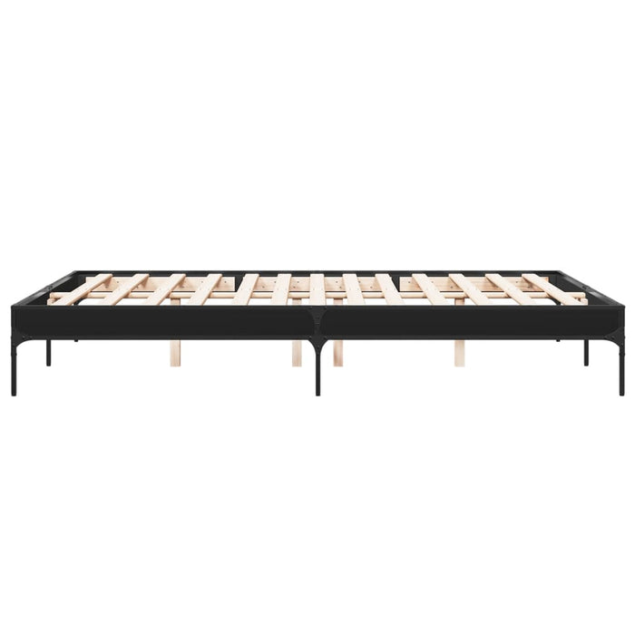 Cadru de pat, negru, 140x200 cm, lemn prelucrat și metal WALTI