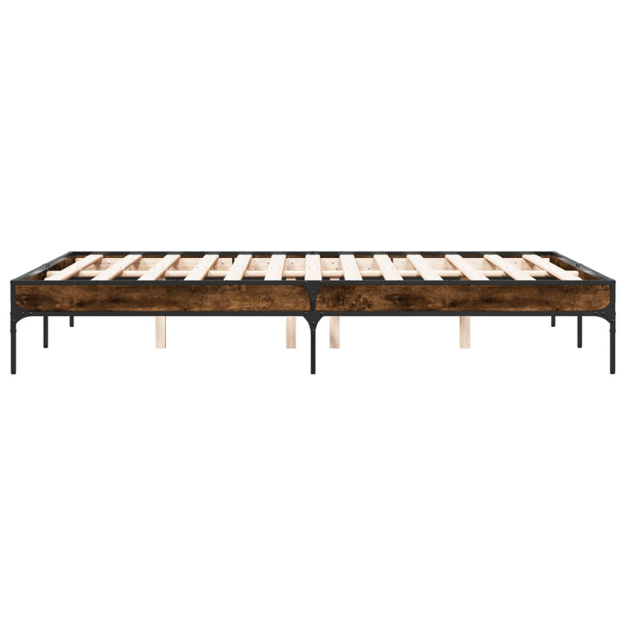 Cadru de pat, stejar fumuriu 120x200 cm lemn prelucrat și metal - WALTI WALTI