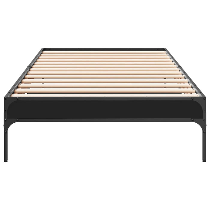 Cadru de pat, negru, 100x200 cm, lemn prelucrat și metal WALTI