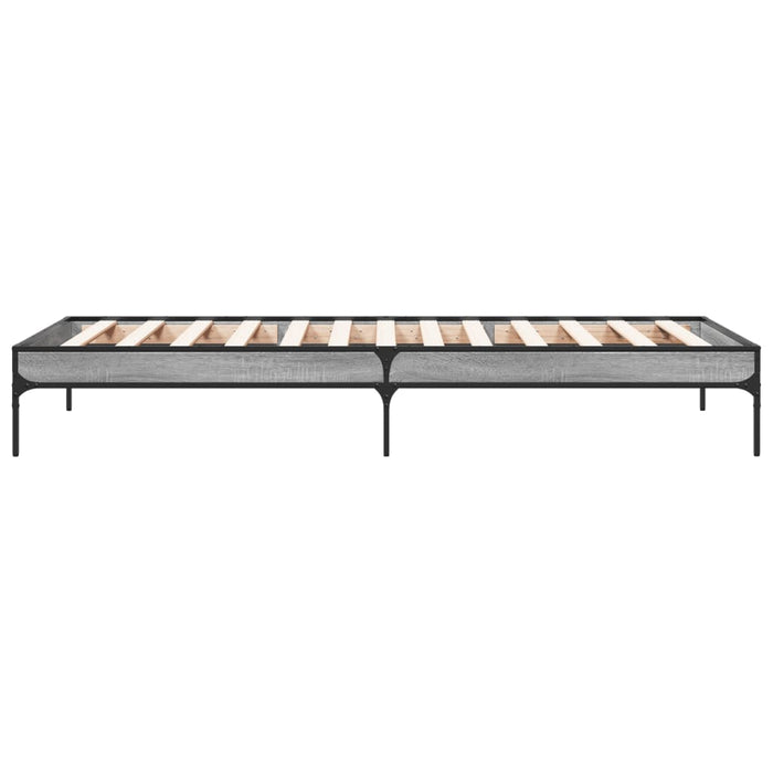 Cadru de pat, gri sonoma, 100x200 cm, lemn prelucrat și metal - WALTI WALTI