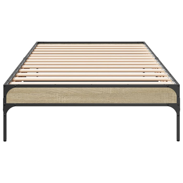 Cadru de pat, stejar sonoma, 90x200 cm, lemn prelucrat și metal WALTI