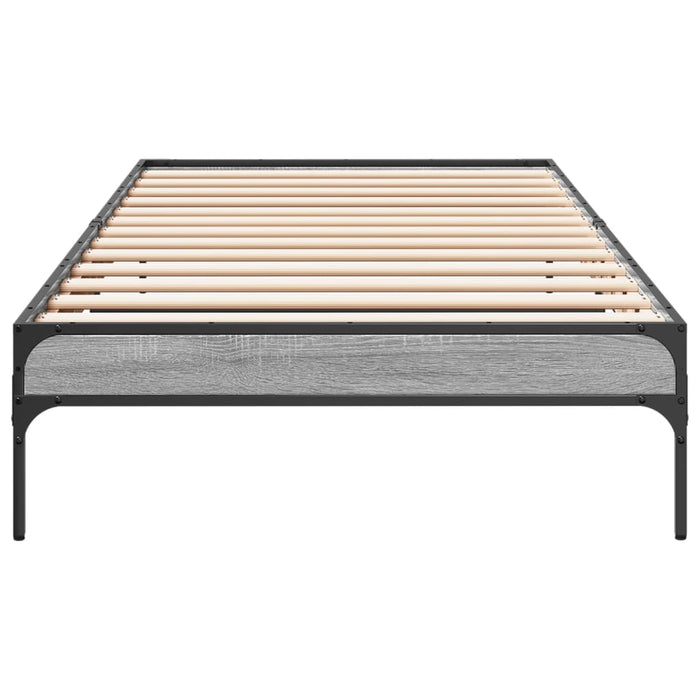 Cadru de pat, gri sonoma, 90x200 cm, lemn prelucrat și metal WALTI