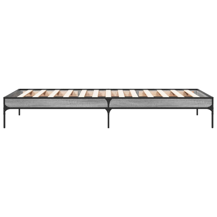Cadru de pat, gri sonoma, 90x200 cm, lemn prelucrat și metal WALTI