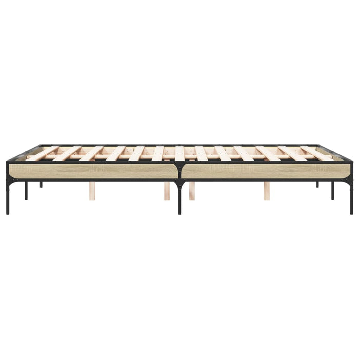 Cadru de pat, stejar sonoma, 140x190cm, lemn prelucrat și metal WALTI