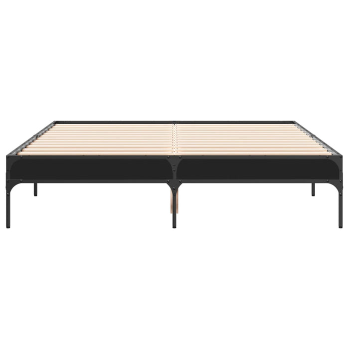Cadru de pat, negru, 120x190 cm, lemn prelucrat și metal WALTI