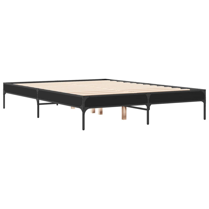 Cadru de pat, negru, 120x190 cm, lemn prelucrat și metal WALTI