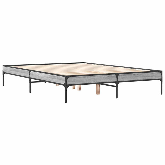 Cadru de pat, gri sonoma, 120x190 cm, lemn prelucrat și metal WALTI