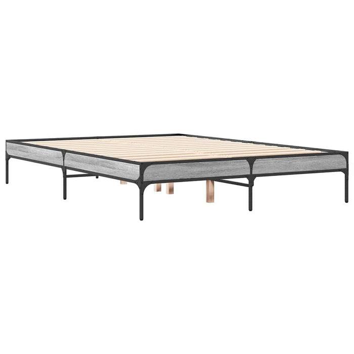 Cadru de pat, gri sonoma, 120x190 cm, lemn prelucrat și metal WALTI
