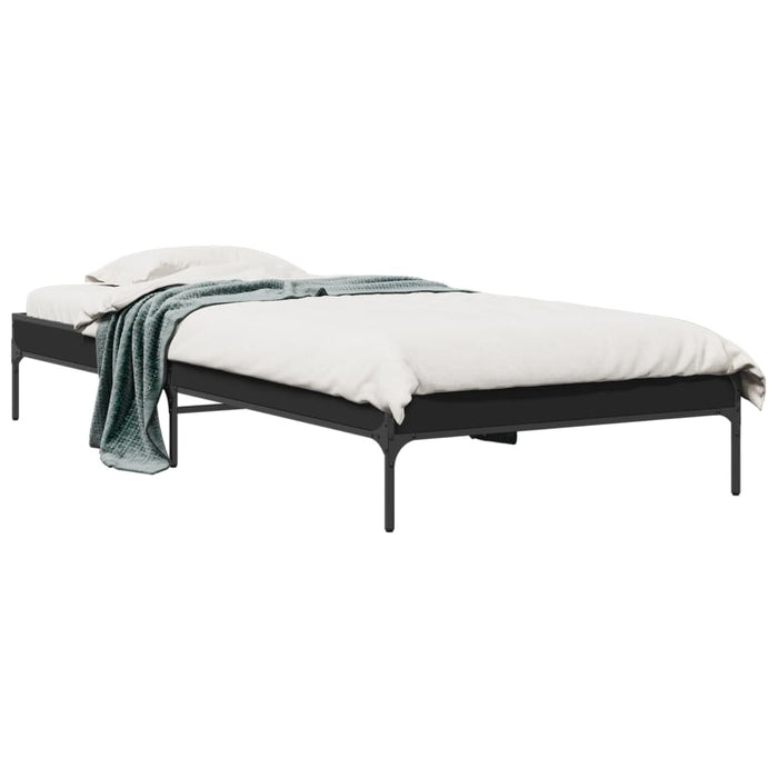 Cadru de pat, negru, 90x190 cm, lemn prelucrat și metal WALTI