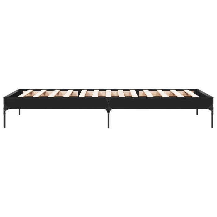 Cadru de pat, negru, 90x190 cm, lemn prelucrat și metal WALTI
