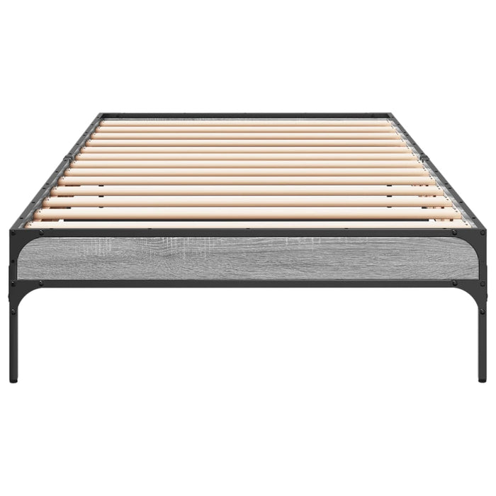 Cadru de pat, gri sonoma, 90x190 cm, lemn prelucrat și metal WALTI