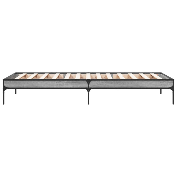 Cadru de pat, gri sonoma, 90x190 cm, lemn prelucrat și metal WALTI
