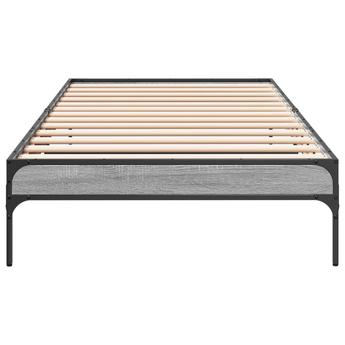 Cadru de pat, gri sonoma, 75x190 cm, lemn prelucrat și metal - WALTI WALTI