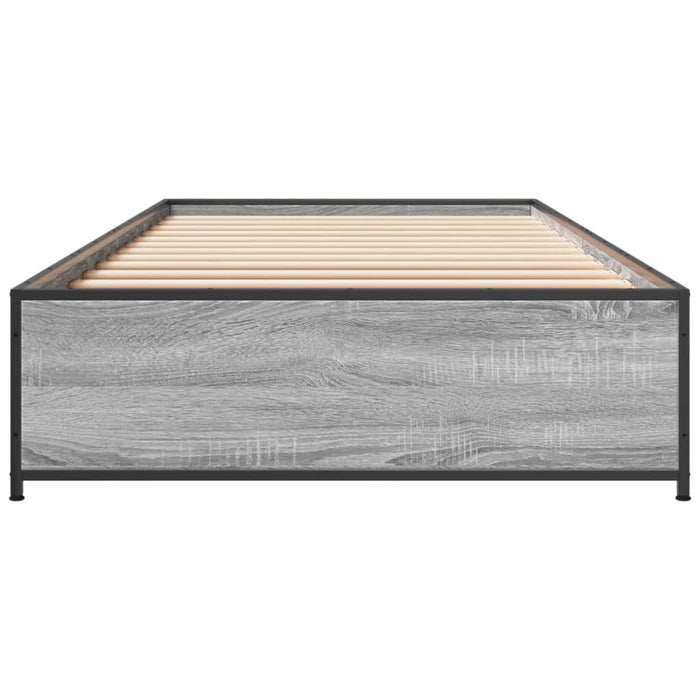 Cadru de pat, gri sonoma, 100x200 cm, lemn prelucrat și metal WALTI