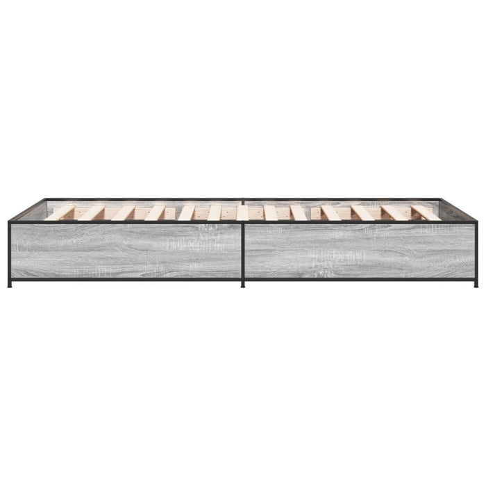 Cadru de pat, gri sonoma, 100x200 cm, lemn prelucrat și metal WALTI