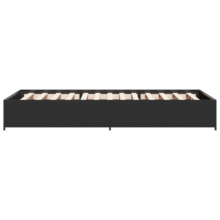 Cadru de pat, negru, 90x200 cm, lemn prelucrat și metal WALTI
