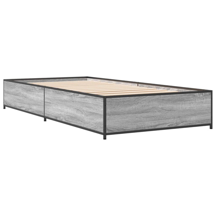 Cadru de pat, gri sonoma, 90x190 cm, lemn prelucrat și metal - WALTI WALTI