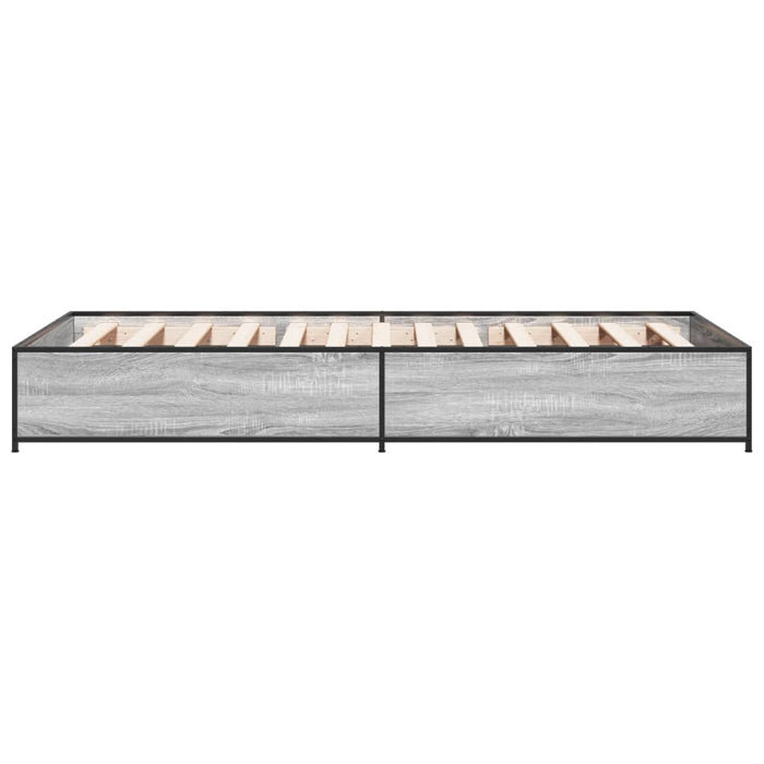 Cadru de pat, gri sonoma, 90x190 cm, lemn prelucrat și metal - WALTI WALTI