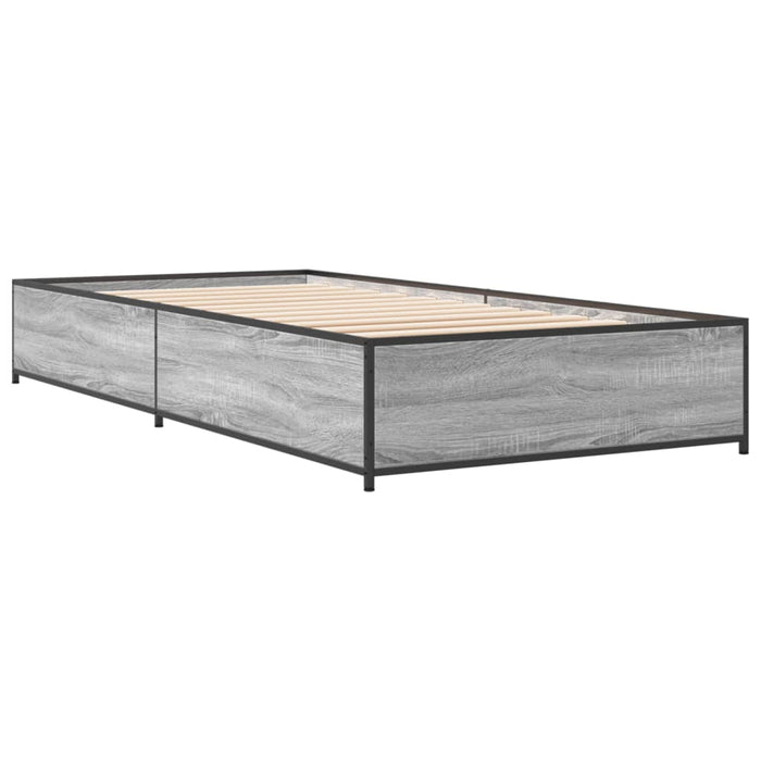 Cadru de pat, gri sonoma, 75x190 cm, lemn prelucrat și metal - WALTI WALTI