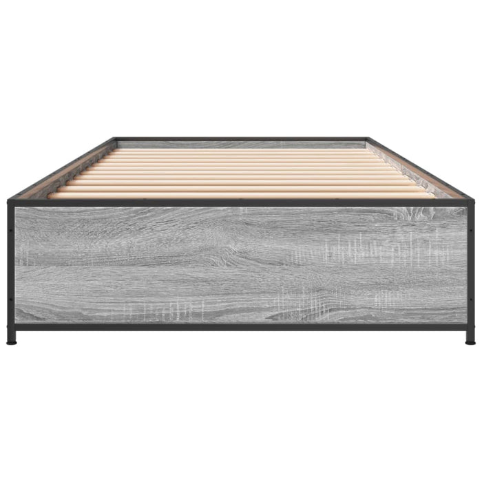 Cadru de pat, gri sonoma, 75x190 cm, lemn prelucrat și metal - WALTI WALTI