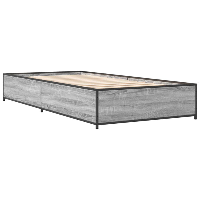 Cadru de pat, gri sonoma, 75x190 cm, lemn prelucrat și metal - WALTI WALTI