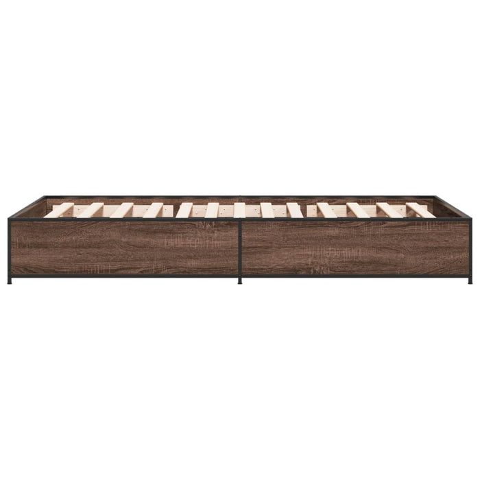 Cadru de pat, stejar maro, 75x190 cm, lemn prelucrat și metal - WALTI WALTI