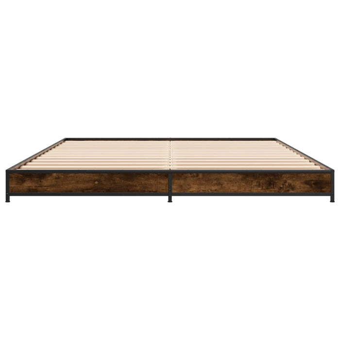 Cadru de pat, stejar fumuriu 120x200 cm lemn prelucrat și metal - WALTI WALTI