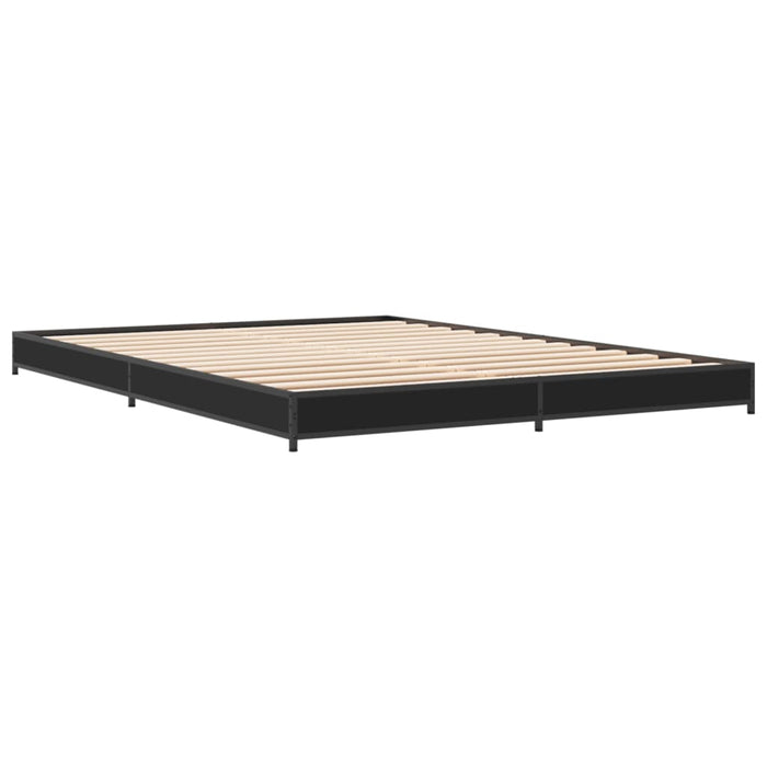 Cadru de pat, negru, 135x190 cm, lemn prelucrat și metal - WALTI WALTI