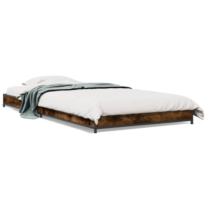 Cadru de pat, stejar fumuriu 100x200 cm lemn prelucrat și metal WALTI