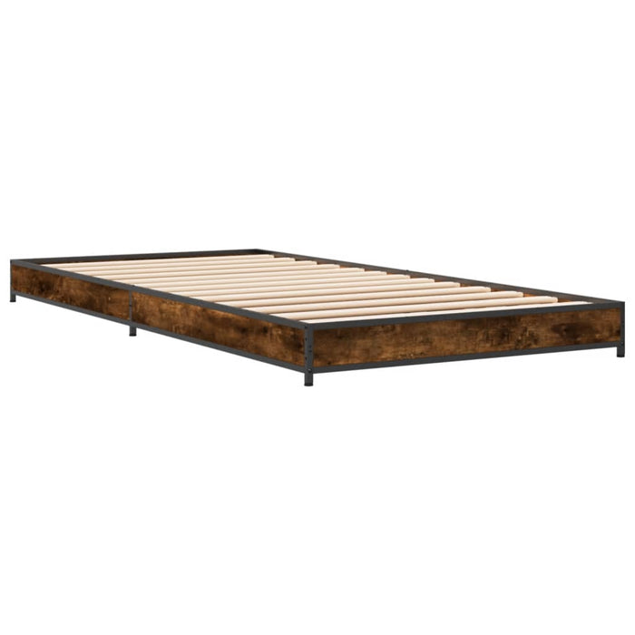 Cadru de pat, stejar fumuriu 100x200 cm lemn prelucrat și metal WALTI