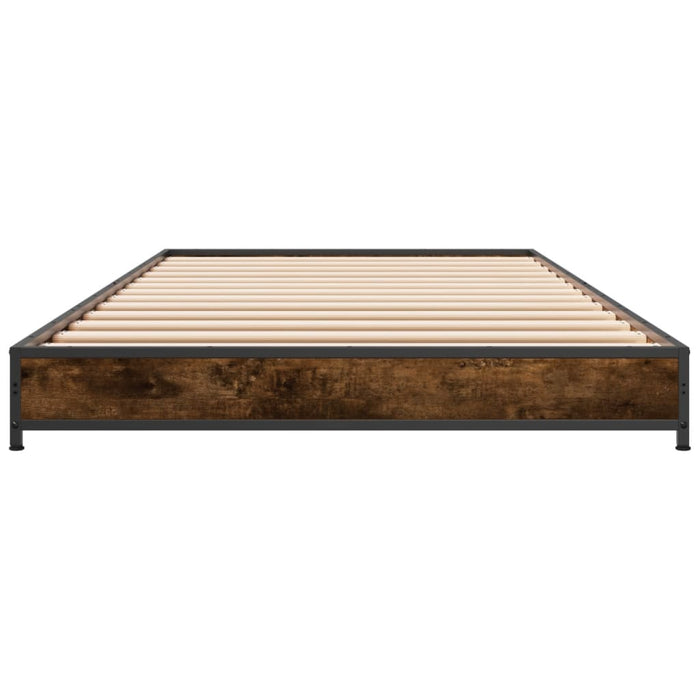 Cadru de pat, stejar fumuriu 100x200 cm lemn prelucrat și metal WALTI