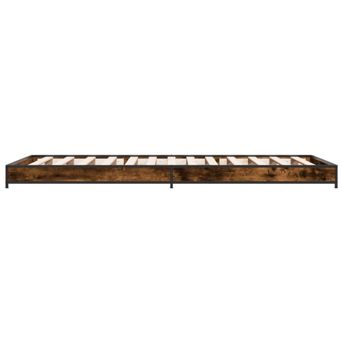 Cadru de pat, stejar fumuriu 100x200 cm lemn prelucrat și metal WALTI