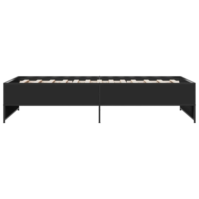 Cadru de pat, negru, 100x200 cm, lemn prelucrat și metal WALTI
