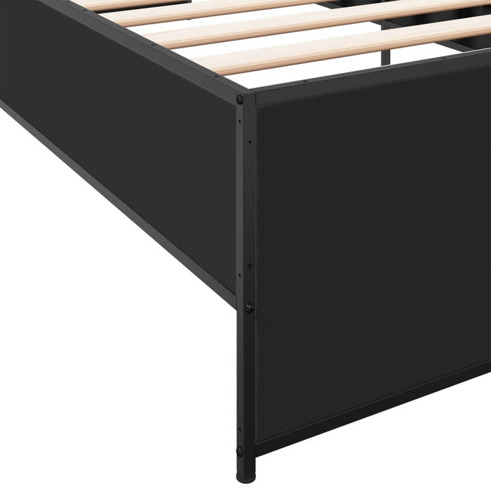 Cadru de pat, negru, 100x200 cm, lemn prelucrat și metal WALTI