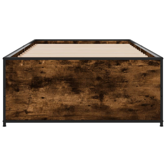 Cadru de pat, stejar fumuriu 100x200 cm lemn prelucrat și metal WALTI