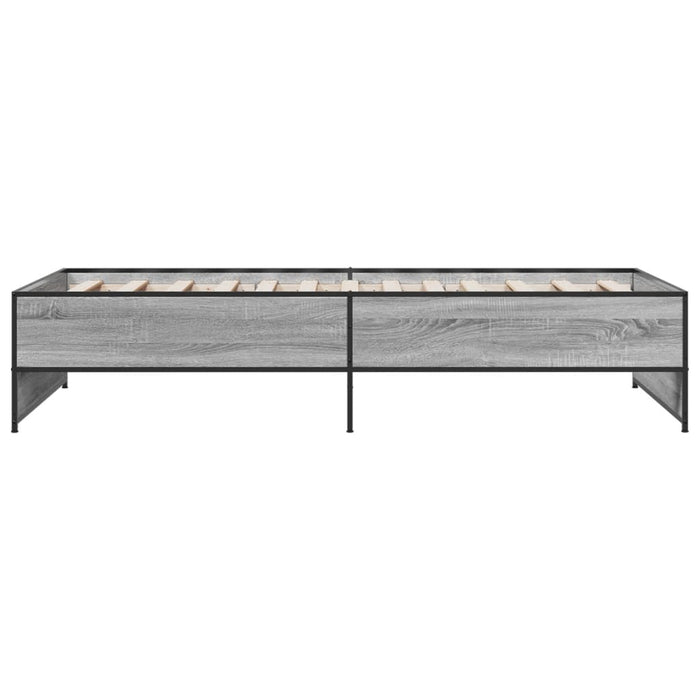 Cadru de pat, gri sonoma, 100x200 cm, lemn prelucrat și metal WALTI