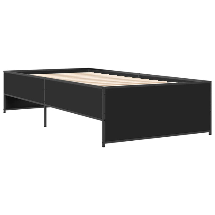 Cadru de pat, negru, 90x190 cm, lemn prelucrat și metal WALTI