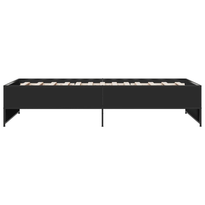 Cadru de pat, negru, 90x190 cm, lemn prelucrat și metal WALTI